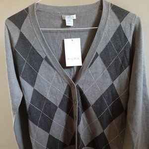 Pure Alfred Sung Men's Grey Diamond Sweater Medium